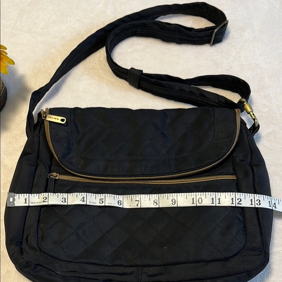 Travelon Black and Gold Crossbody Bag with Adjustable Strap - Picture 7 of 9